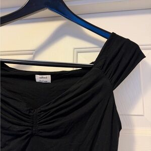 Wilfred Black Ruched bodysuit